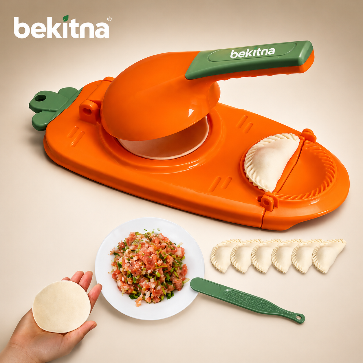 2-in-1 Manual Dough Press. Dumpling Empanada Pastries Maker