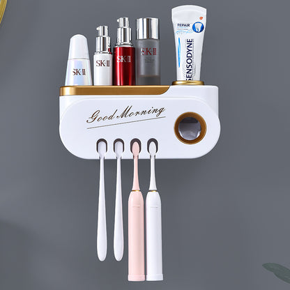 Juego creativo de soporte para cepillos de dientes y exprimidor de pasta de dientes