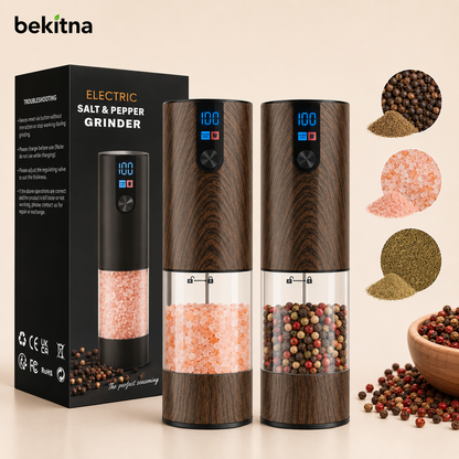 Minpenlay Electric Salt and Pepper Grinder Set