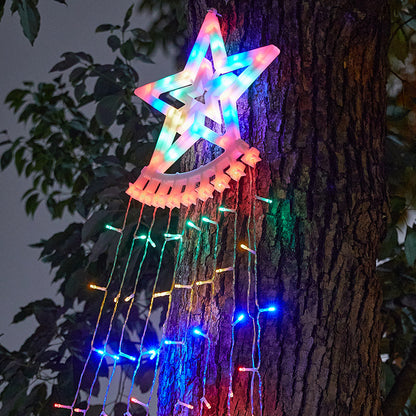 Luces LED de cascada con diseño de estrellas para exteriores (29 V, impermeables)