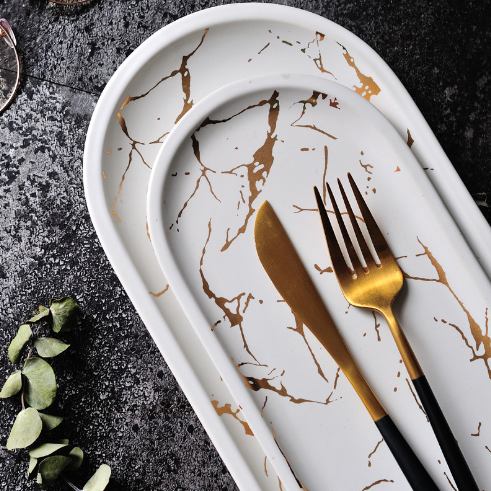 Plato para pescado de estilo nórdico: plato de cerámica creativa