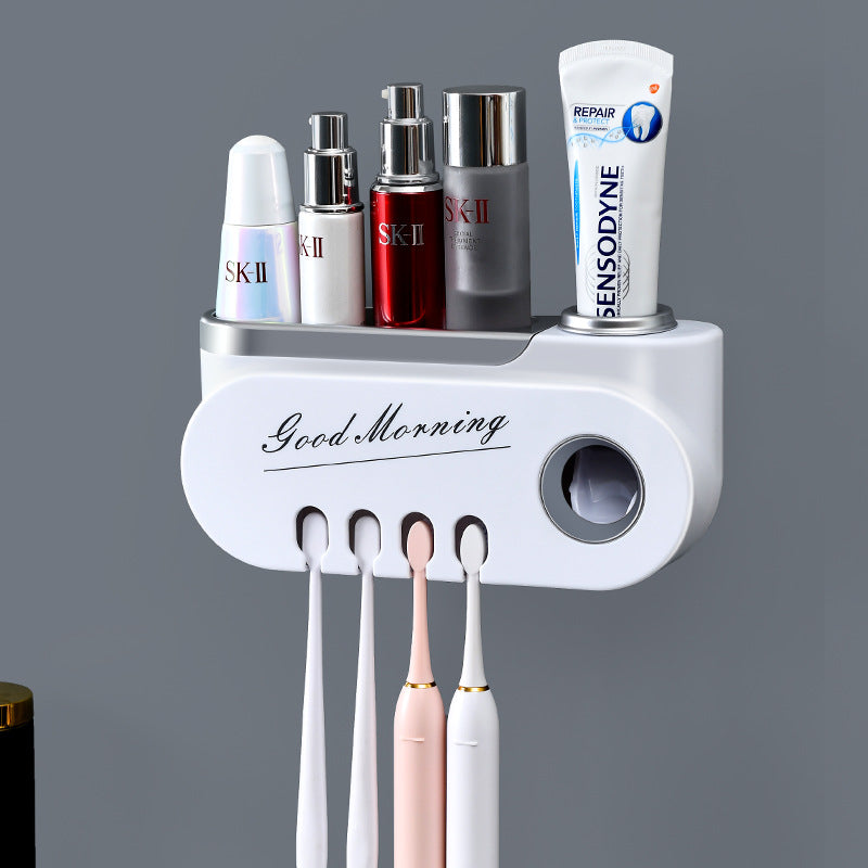 Juego creativo de soporte para cepillos de dientes y exprimidor de pasta de dientes