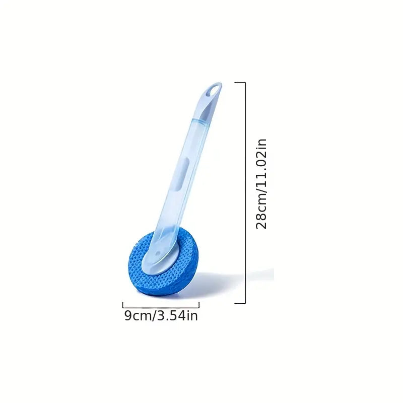 Cepillo para ollas de mango largo con depósito para líquido y cabezal extraíble