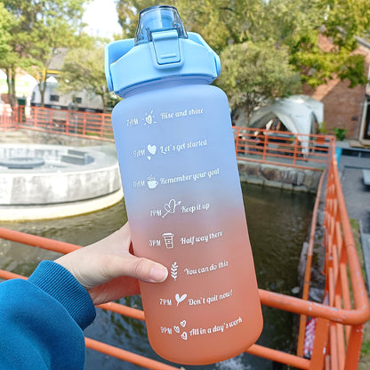 Inspirational Sports Water Bottle with Stickers, Portable