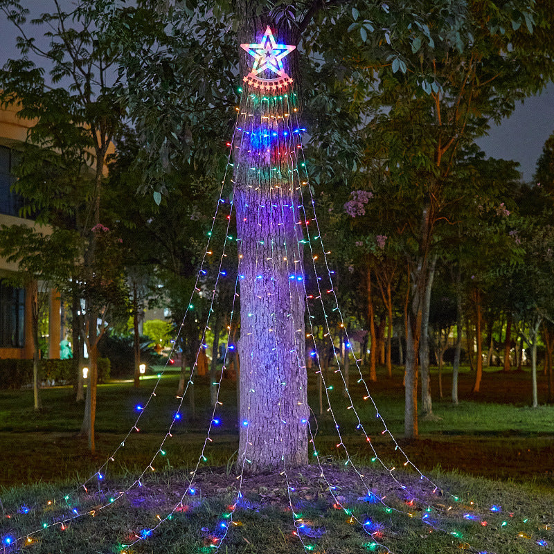 Luces LED de cascada con diseño de estrellas para exteriores (29 V, impermeables)