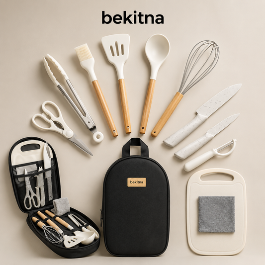 Camping Kitchen Cooking Utensils Set - 12Pcs Portable Outdoor